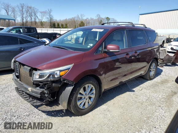 2015 Kia Sedona LX with VIN KNDMB5C15F6020392, listed as a Copart auction lot 49422195 with 176,461 mi miles and Salvage Title. Bid and sale history available at carsss.com. Image 1.