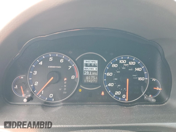 2007 Acura TSX with VIN JH4CL96827C020182, listed as a Copart auction lot 65925845 with 174,271 mi miles and Salvage title. Bid and sale history available at DreamBid. Image 9.