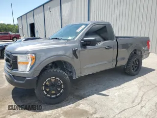 2022 Ford F-150 XL with VIN 1FTMF1CB1NKD18420, listed as a Copart auction lot 60610065 with 56,295 mi miles and Salvage title. Bid and sale history available at DreamBid. Image 1.