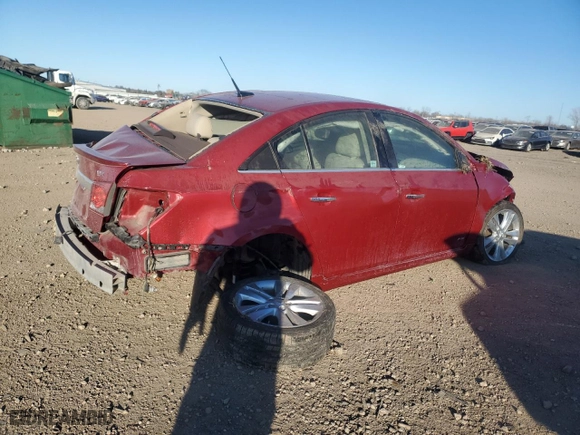 2011 Chevrolet Cruze LTZ with VIN 1G1PH5S97B7281443, listed as a Copart auction lot 41871975 with 104,831 mi miles and Salvage Title. Bid and sale history available at carsss.com. Image 3.