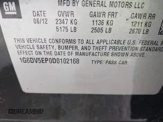 2013 Cadillac CTS-V z VIN 1G6DV5EP0D0102168, wystawiony jako IAAI lot #41791601 z przebiegiem Nie podano mil oraz . Historia ofert i sprzedaży dostępna na DreamBid. Obrazek 9.
