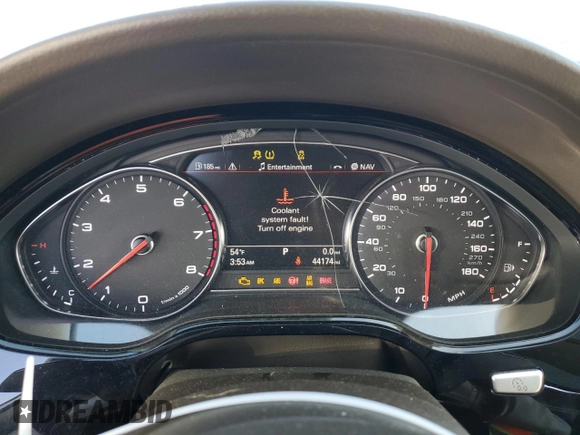 2017 Audi A8 with VIN WAU44AFD2HN009512, listed as a Copart auction lot 84442474 with 44,174 mi miles and Salvage title. Bid and sale history available at DreamBid. Image 9.