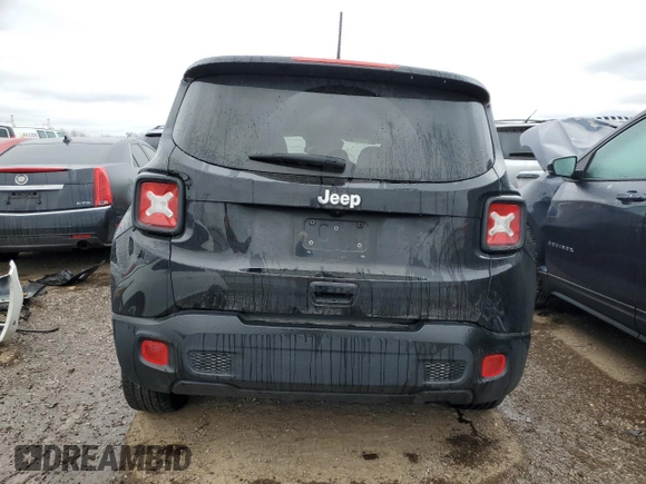 2020 Jeep Renegade Sport with VIN ZACNJAAB8LPL87630, listed as a Copart auction lot 43628295 with 52,320 mi miles and Salvage Title. Bid and sale history available at carsss.com. Image 6.
