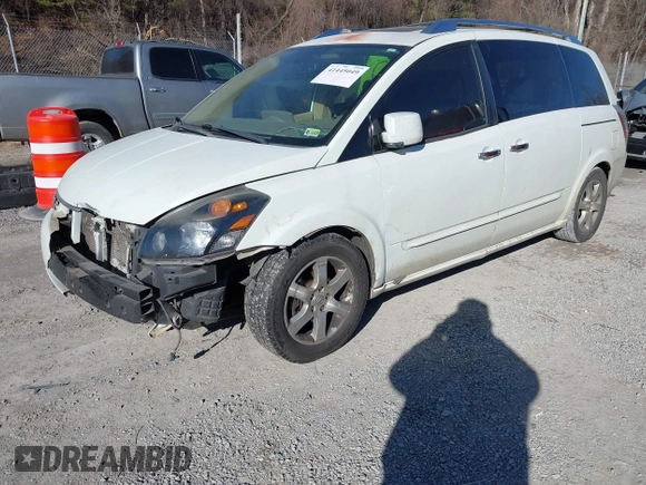 2007 Nissan Quest S with VIN 5N1BV28U77N127494, listed as a IAAI auction lot 41445049 with 210,641 mi miles. Bid and sale history available at carsss.com. Image 2.