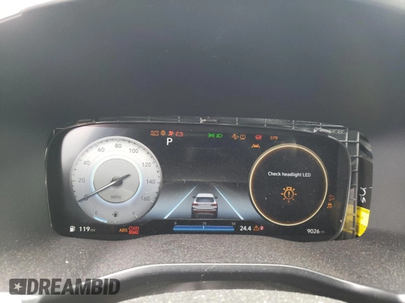 2023 Hyundai Santa Fe Calligraphy with VIN 5NMS5DALXPH630368, listed as a Copart auction lot 57386375 with 9,026 mi miles and Salvage title. Bid and sale history available at DreamBid. Image 9.