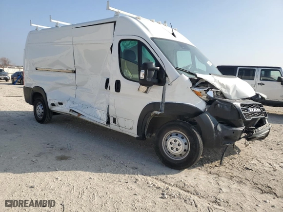 2023 Ram ProMaster Cargo Van with VIN 3C6LRVDG7PE581240, listed as a Copart auction lot 44595165 with 0 mi miles and Salvage Title. Bid and sale history available at carsss.com. Image 4.