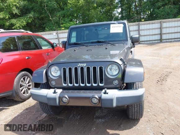 2016 Jeep Wrangler Unlimited Sahara with VIN 1C4BJWEG7GL340074, listed as a IAAI auction lot 42434763 with 81,095 mi miles and . Bid and sale history available at DreamBid. Image 12.