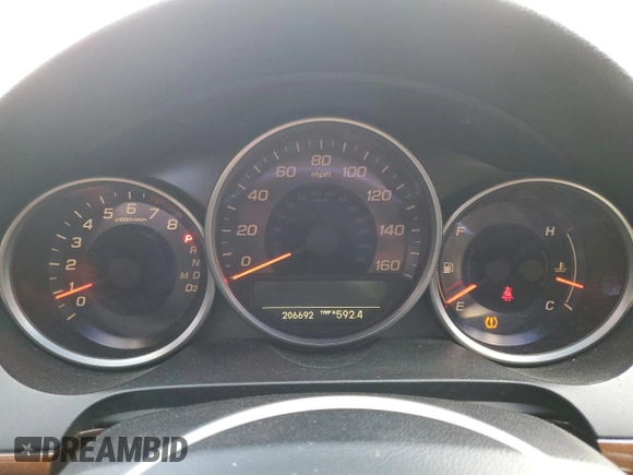 2006 Acura RL with VIN JH4KB16546C000035, listed as a Copart auction lot 57074865 with 206,692 mi miles and Salvage title. Bid and sale history available at DreamBid. Image 9.