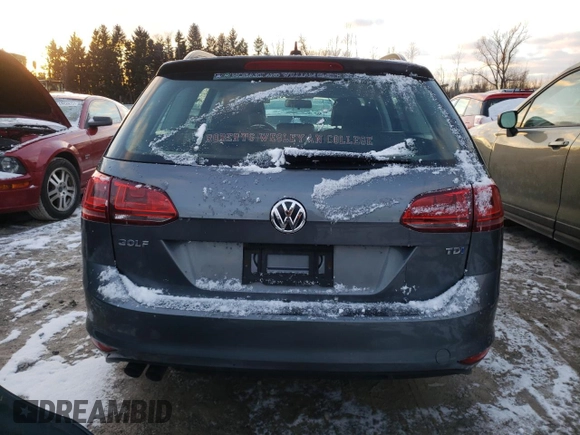 2015 Volkswagen Golf SportWagen TDI SE with VIN 3VWCA7AU4FM503974, listed as a Copart auction lot 80924033 with 95,297 mi miles. Bid and sale history available at carsss.com. Image 6.