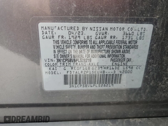 2023 Nissan Kicks S z VIN 3N1CP5BV6PL528219, wystawiony jako Copart lot #54319415 z przebiegiem 31 463 mil mil oraz Szkoda całkowita • Salvage title. Historia ofert i sprzedaży dostępna na DreamBid. Obrazek 13.