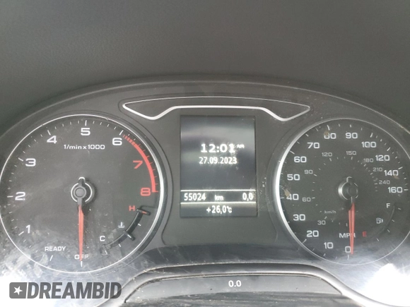 2020 Audi A3 Premium with VIN WAUAUGFF3LA061335, listed as a Copart auction lot 60029224 with 55,024 mi miles and Salvage Title. Bid and sale history available at DreamBid. Image 9.