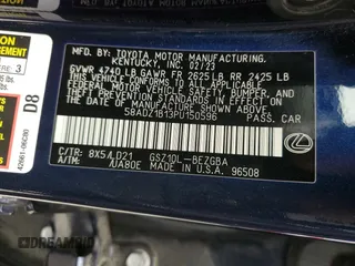 2023 Lexus ES 350 with VIN 58ADZ1B13PU150596, listed as a Copart auction lot 55515215 with 20,314 mi miles and Salvage title. Bid and sale history available at DreamBid. Image 12.