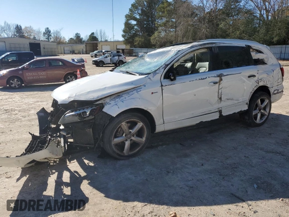 2012 Audi Q7 3.0T S line with VIN WA1DGAFE2CD001843, listed as a Copart auction lot 83476184 with 0 mi miles and Salvage Title. Bid and sale history available at carsss.com. Image 1.