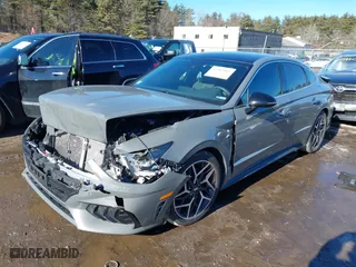 2021 Hyundai Sonata N Line with VIN 5NPEK4JC8MH127510, listed as a IAAI auction lot 41512915 with 27,409 mi miles. Bid and sale history available at carsss.com. Image 17.