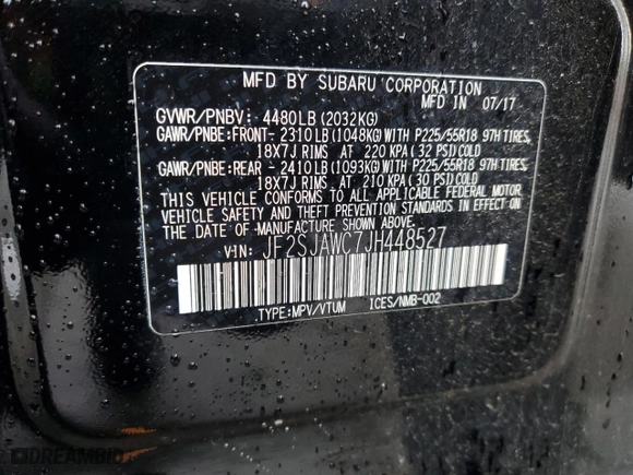 2018 Subaru Forester Touring with VIN JF2SJAWC7JH448527, listed as a Copart auction lot 49132285 with 107,565 mi miles and Salvage Title. Bid and sale history available at carsss.com. Image 15.
