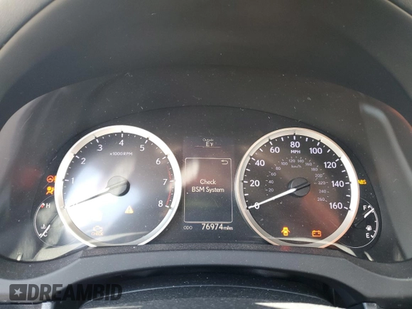 2016 Lexus IS 350 with VIN JTHBE1D20G5026301, listed as a Copart auction lot 57554915 with 76,974 mi miles and Salvage title. Bid and sale history available at DreamBid. Image 9.