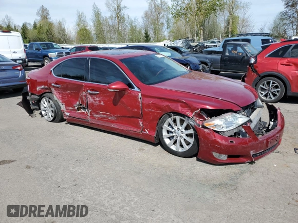 2010 Lexus LS 460 with VIN JTHCL5EF2A5008358, listed as a Copart auction lot 52795035 with 103,223 mi miles and Salvage title. Bid and sale history available at DreamBid. Image 4.