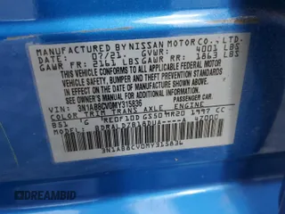 2021 Nissan Sentra SV z VIN 3N1AB8CV0MY315836, wystawiony jako Copart lot #55350885 z przebiegiem 92 147 mil mil oraz Szkoda całkowita • Salvage title. Historia ofert i sprzedaży dostępna na DreamBid. Obrazek 12.
