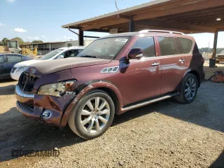 2012 Infiniti QX56 7-passenger with VIN JN8AZ2NF8C9515139, listed as a Copart auction lot 77578344 with 81,886 mi miles and Salvage Title. Bid and sale history available at carsss.com. Image 1.