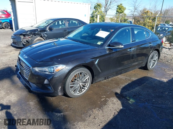 2019 Genesis G70 2.0T Advanced with VIN KMTG34LA0KU032218, listed as a IAAI auction lot 41527763 with 69,501 mi miles. Bid and sale history available at carsss.com. Image 17.