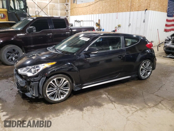 2016 Hyundai Veloster Turbo with VIN KMHTC6AE2GU284747, listed as a Copart auction lot 59695995 with 48,643 mi miles and Salvage title. Bid and sale history available at DreamBid. Image 1.