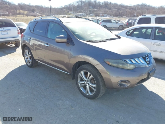2009 Nissan Murano SL with VIN JN8AZ18W39W115554, listed as a IAAI auction lot 41699486 with 1 mi miles. Bid and sale history available at carsss.com. Image 1.