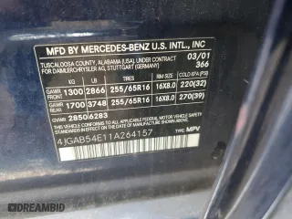 2001 Mercedes-Benz M-Class with VIN 4JGAB54E11A264157, listed as a Copart auction lot 49268055 with 135,834 mi miles and Clean Title. Bid and sale history available at carsss.com. Image 13.