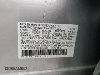 2022 Acura MDX Advance z VIN 5J8YE1H86NL043513, wystawiony jako Copart lot #57672405 z przebiegiem 52 931 mil mil oraz Szkoda całkowita • Salvage title. Historia ofert i sprzedaży dostępna na DreamBid. Obrazek 13.