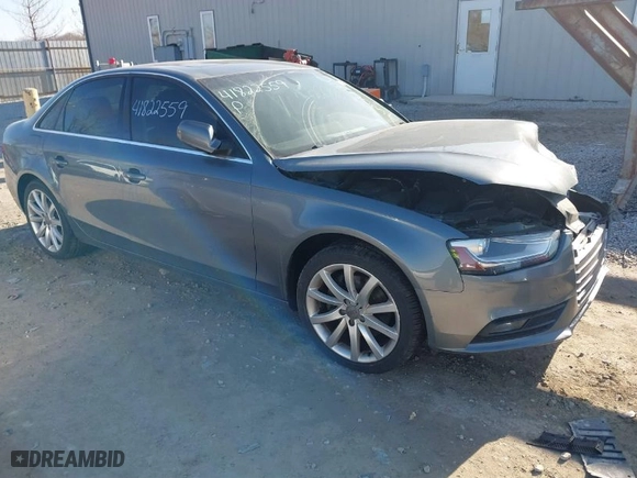 2013 Audi A4 Premium Plus with VIN WAUFFAFL5DN025031, listed as a IAAI auction lot 41822559 with 134,756 mi miles. Bid and sale history available at carsss.com. Image 1.