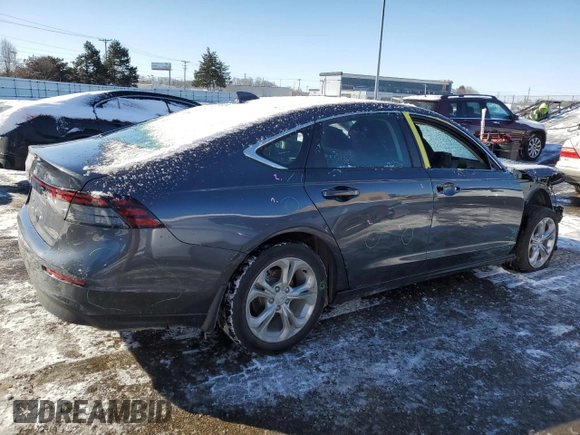2023 Honda Accord Sedan LX with VIN 1HGCY1F21PA029145, listed as a Copart auction lot 45040155 with 37,713 mi miles and Salvage Title. Bid and sale history available at carsss.com. Image 3.