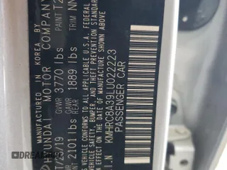 2020 Hyundai Venue SEL z VIN KMHRC8A39LU022223, wystawiony jako Copart lot #58897115 z przebiegiem 74 919 mil mil oraz Szkoda całkowita • Salvage title. Historia ofert i sprzedaży dostępna na DreamBid. Obrazek 14.