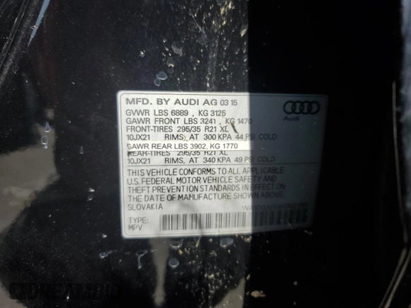 2015 Audi Q7 S line Prestige with VIN WA1DGAFE6FD021100, listed as a Copart auction lot 60228105 with 124,955 mi miles and Salvage title. Bid and sale history available at DreamBid. Image 13.