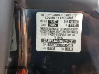 2008 Jaguar XK with VIN SAJWA44C889B24631, listed as a Copart auction lot 73872114 with 0 mi miles and Salvage Title. Bid and sale history available at carsss.com. Image 12.
