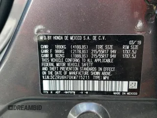 2019 Honda HR-V EX-L with VIN 3CZRU6H70KM715211, listed as a Copart auction lot 67448444 with 40,961 mi miles and Salvage Title. Bid and sale history available at carsss.com. Image 15.