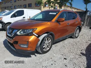 2017 Nissan Rogue SV with VIN 5N1AT2MN9HC761869, listed as a Copart auction lot 57782335 with 76,896 mi miles and Salvage title. Bid and sale history available at DreamBid. Image 1.