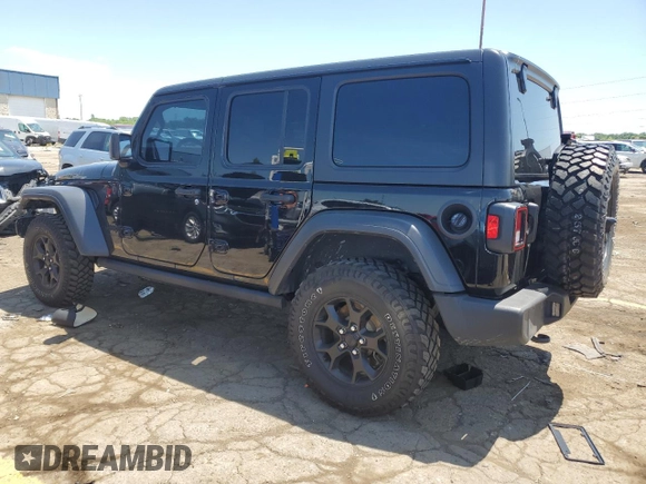 2023 Jeep Wrangler Willys with VIN 1C4HJXDN7PW548812, listed as a Copart auction lot 57729154 with 45,847 mi miles and Clean Title. Bid and sale history available at DreamBid. Image 2.