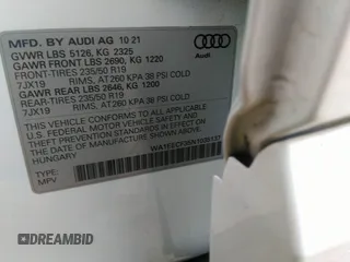 2022 Audi Q3 S line Premium Plus with VIN WA1EECF35N1035137, listed as a IAAI auction lot 42279961 with 43,458 mi miles and . Bid and sale history available at DreamBid. Image 9.