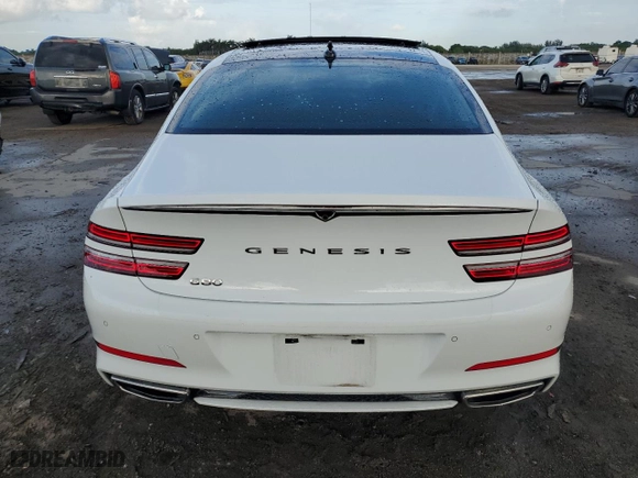 2023 Genesis G80 2.5T with VIN KMTGB4SC7PU152983, listed as a Copart auction lot 68961214 with 15,894 mi miles and Salvage Title. Bid and sale history available at carsss.com. Image 6.