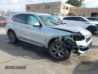 2021 BMW X3 sDrive30i with VIN 5UXTY3C00M9H14796, listed as a IAAI auction lot 41848261 with 50,245 mi miles and . Bid and sale history available at DreamBid. Image 1.