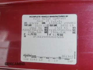 1989 Ford Econoline Cargo with VIN 1FDEE14H4KHC07245, listed as a Copart auction lot 51862145 with 911,092 mi miles and Salvage Title. Bid and sale history available at DreamBid. Image 13.