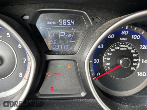 2014 Hyundai Elantra Coupe with VIN KMHDH6AH9EU025573, listed as a Copart auction lot 87049884 with 103,713 mi miles and Clean Title. Bid and sale history available at carsss.com. Image 8.