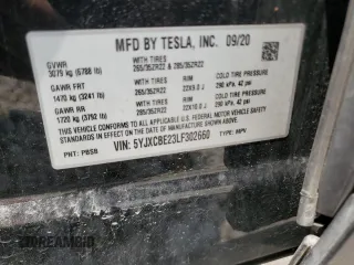 2020 Tesla Model X Long Range with VIN 5YJXCBE23LF302660, listed as a Copart auction lot 54181524 with 46,537 mi miles and Salvage Title. Bid and sale history available at DreamBid. Image 13.