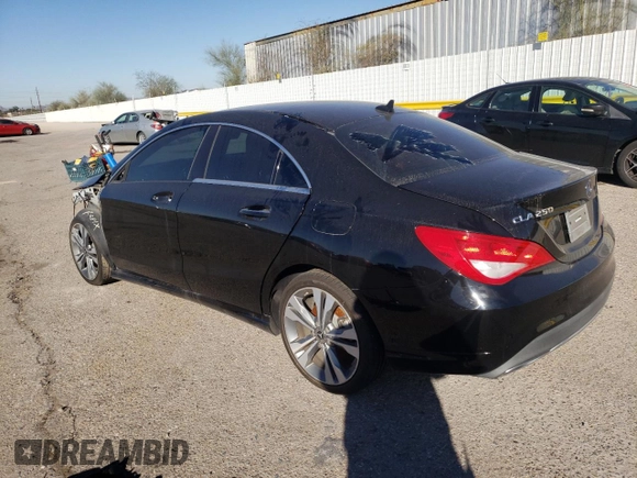 2018 Mercedes-Benz CLA with VIN WDDSJ4EB0JN555662, listed as a Copart auction lot 36854153 with 0 mi miles. Bid and sale history available at carsss.com. Image 2.