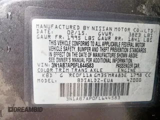 2015 Nissan Sentra SR with VIN 3N1AB7AP0FL644583, listed as a Copart auction lot 54513975 with 90,801 mi miles and Salvage Title. Bid and sale history available at DreamBid. Image 13.