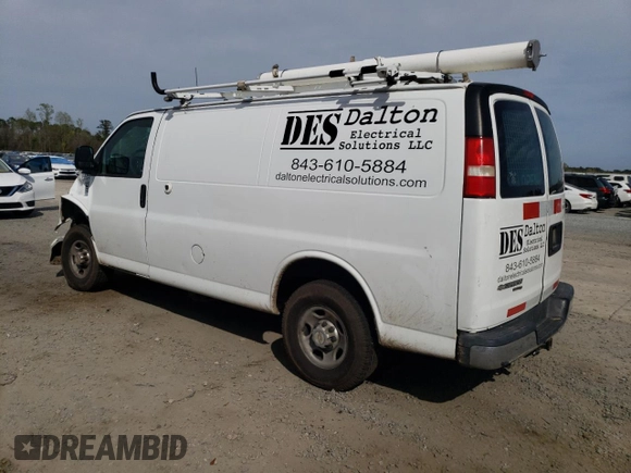 2014 Chevrolet Express Cargo Van with VIN 1GCWGFCA4E1153575, listed as a Copart auction lot 48228214 with 227,892 mi miles and Salvage Title. Bid and sale history available at carsss.com. Image 2.