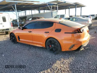 2019 Kia Stinger GT with VIN KNAE35LC9K6071100, listed as a Copart auction lot 44145015 with 76,659 mi miles and Salvage Title. Bid and sale history available at DreamBid. Image 2.