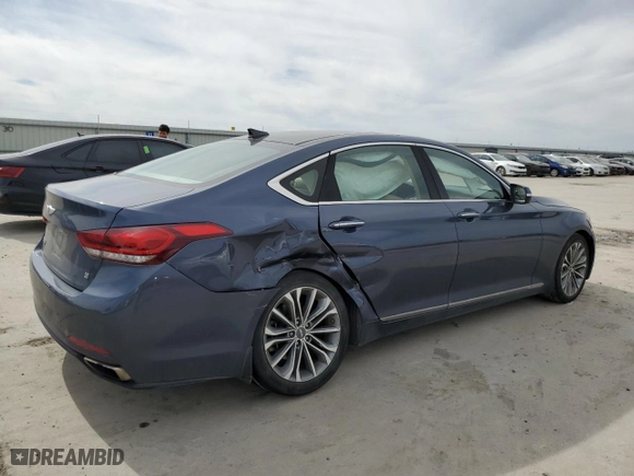 2015 Hyundai Genesis 3.8L with VIN KMHGN4JE4FU089344, listed as a Copart auction lot 49000875 with 80,521 mi miles and Salvage Title. Bid and sale history available at carsss.com. Image 3.