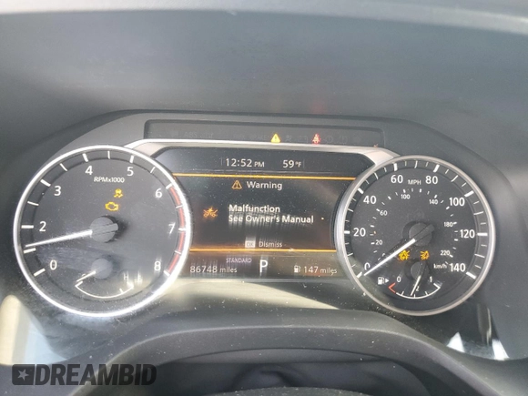 2022 Nissan Rogue S with VIN 5N1BT3AA4NC721884, listed as a Copart auction lot 83424184 with 86,748 mi miles and Salvage title. Bid and sale history available at DreamBid. Image 9.