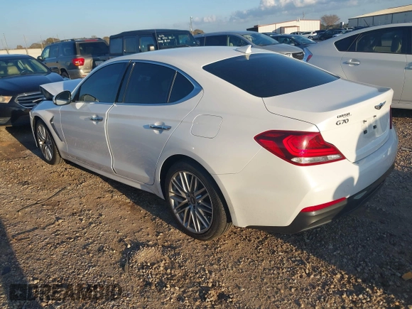 2020 Genesis G70 2.0T with VIN KMTG64LA8LU056386, listed as a IAAI auction lot 41164341 with 48,943 mi miles and . Bid and sale history available at DreamBid. Image 3.