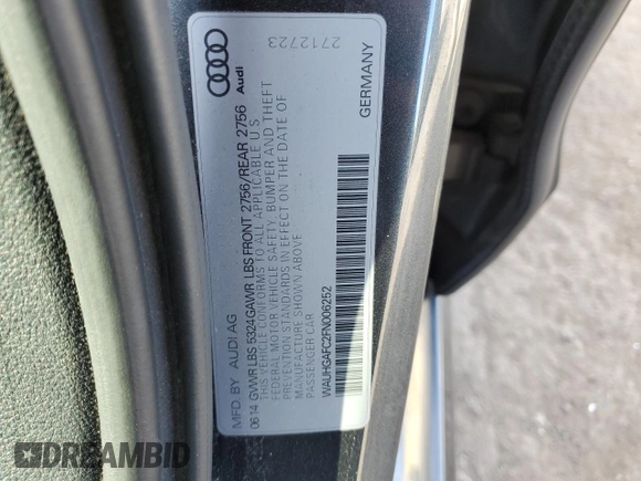 2015 Audi A6 Prestige z VIN WAUHGAFC2FN006252, wystawiony jako Copart lot #80515204 z przebiegiem 131 466 mil mil oraz Szkoda całkowita • Salvage title. Historia ofert i sprzedaży dostępna na DreamBid. Obrazek 14.